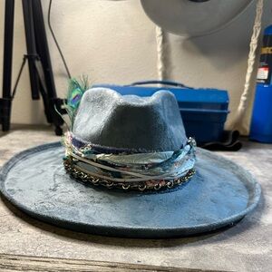 New Wide Brim Tear Drop Rolled up Fedora